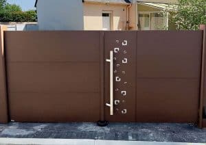 kostum aluminium architecte portail battant plein lug decor square 8014 barre tirage inox reprise