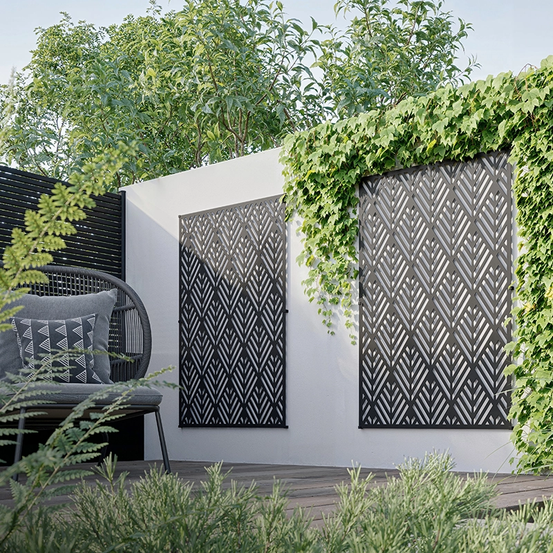 Habillage de façade en aluminium avec une découpe laser